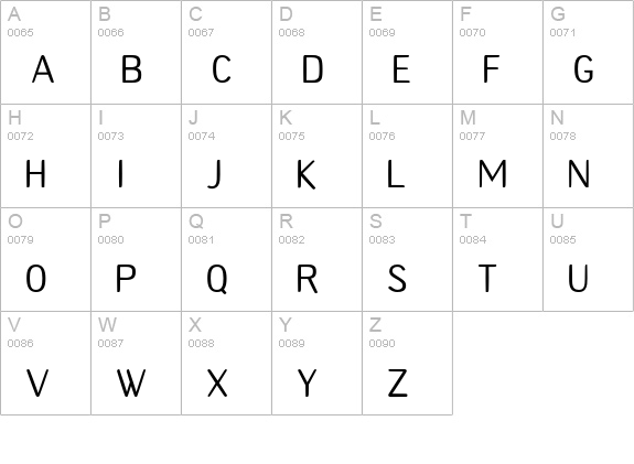 Felthgothic-Regular uppercase A-Z preview