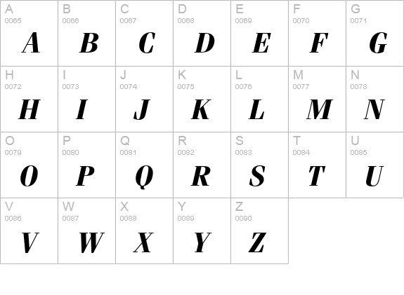 Fenice* Bold Italic uppercase A-Z preview