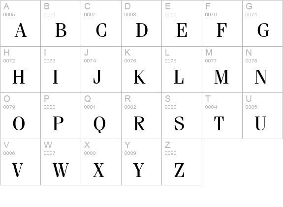Fenice Regular BT uppercase A-Z preview