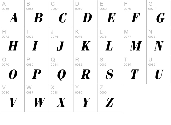 FeniceBoldItalic uppercase A-Z preview