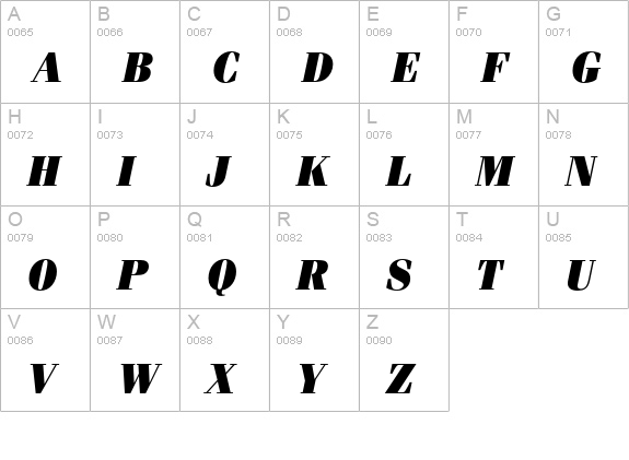FeniceEF-UltraItalic uppercase A-Z preview