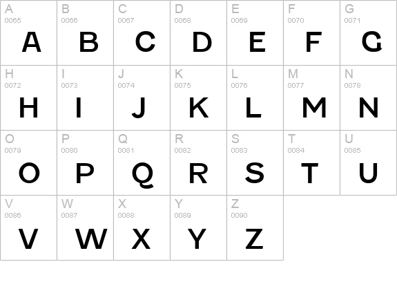 Fenwick uppercase A-Z preview