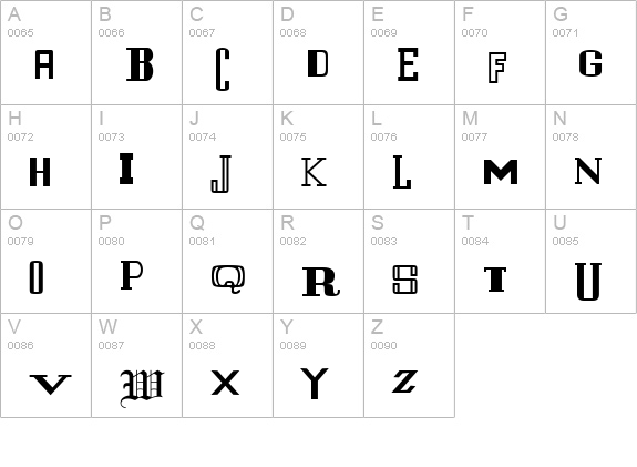 Fernando Regular uppercase A-Z preview