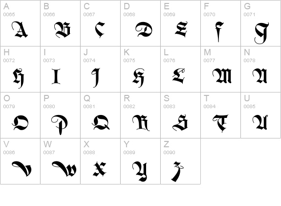Ferox uppercase A-Z preview