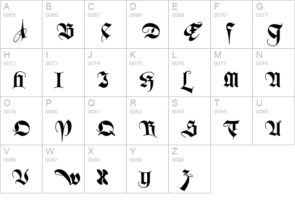 FeroxAlternates uppercase A-Z preview