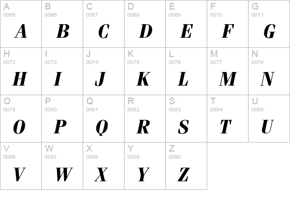 Ferrara-BoldItalic uppercase A-Z preview
