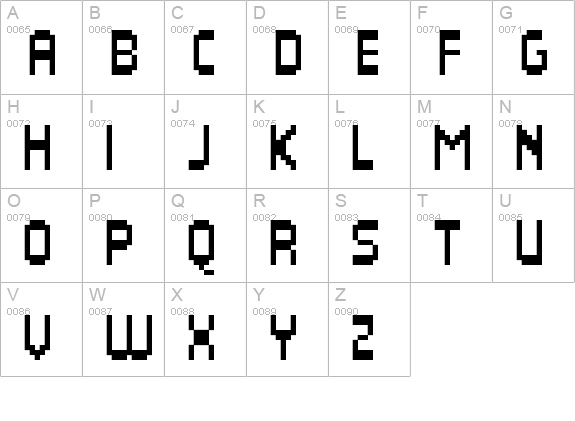 FFF Direct uppercase A-Z preview