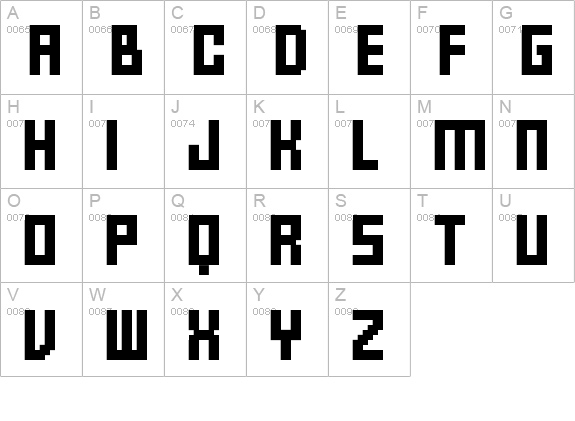 FFF Forward uppercase A-Z preview