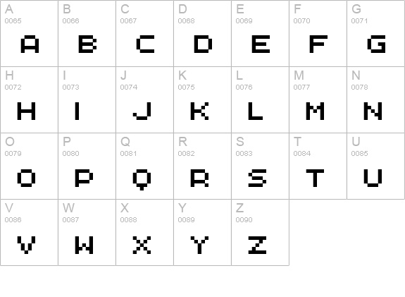 FFF Interface01 uppercase A-Z preview