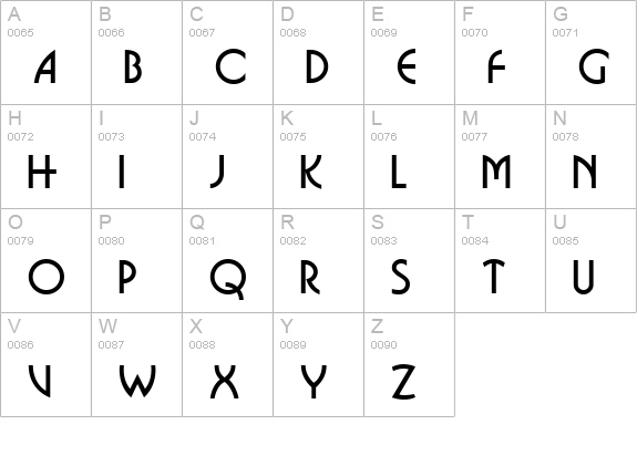 FFX Buster uppercase A-Z preview