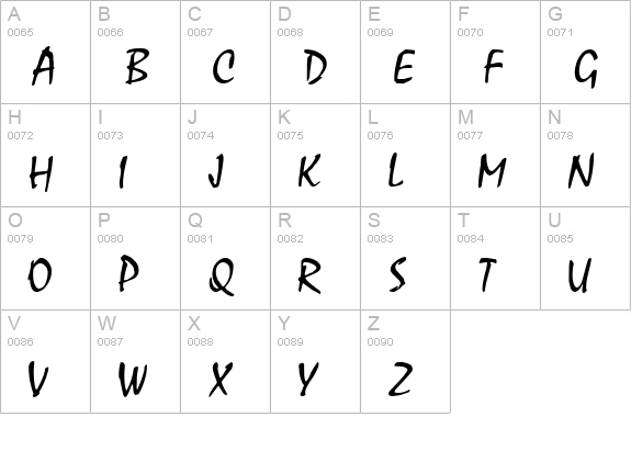 FFX Handwriting uppercase A-Z preview