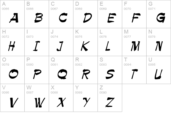 FFX Hard Handwriting uppercase A-Z preview