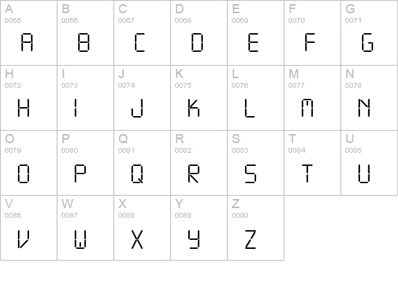 FFX LCD uppercase A-Z preview