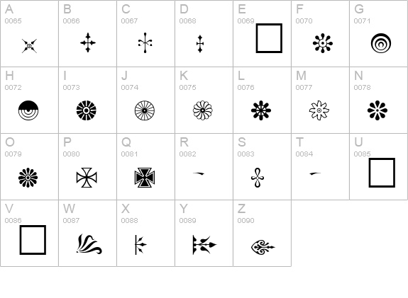 FFX Shapes uppercase A-Z preview
