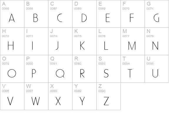 FFX Thin uppercase A-Z preview