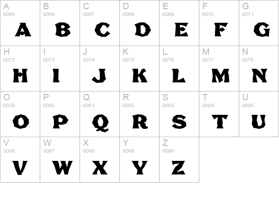 FHA Broken Gothic Poster NC uppercase A-Z preview