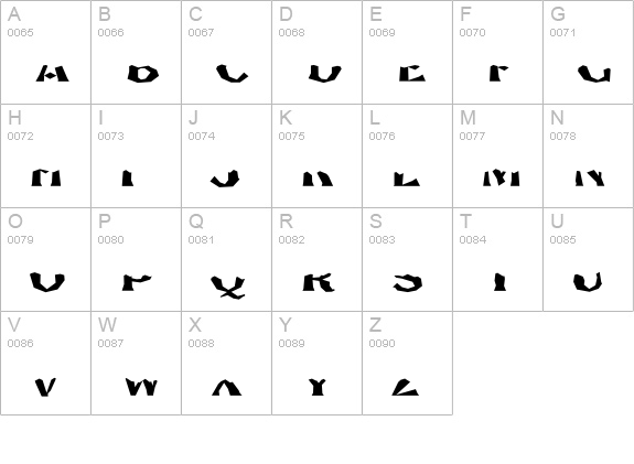 FHA Brokn Gothic BustdAA NC uppercase A-Z preview