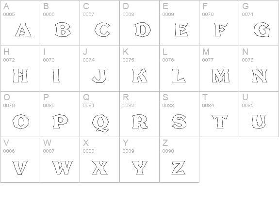 FHA Brokn Gothic BustdBB NC uppercase A-Z preview