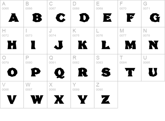 FHA Brokn Gothic BustdC NC uppercase A-Z preview