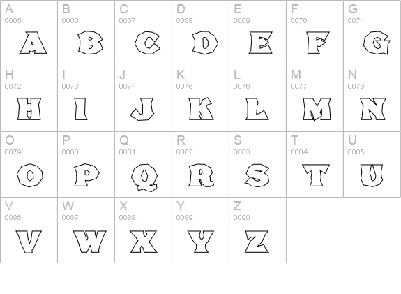FHA Brokn Gothic BustdCC NC uppercase A-Z preview