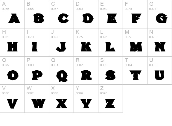 FHA Brokn Gothic BustdD NC uppercase A-Z preview