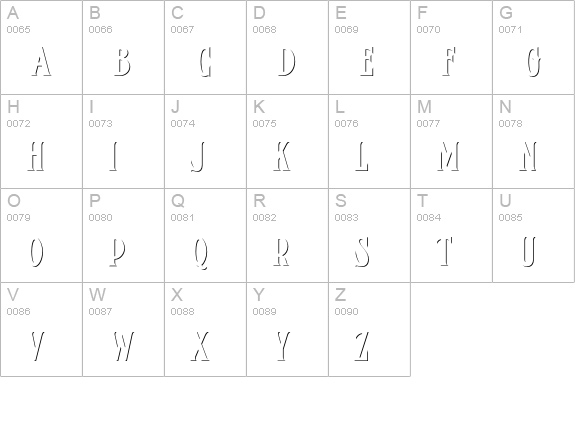 FHA Condensed French Shade NC uppercase A-Z preview