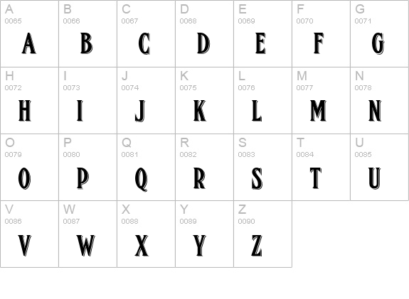 FHA Condensed French Shaded NC uppercase A-Z preview