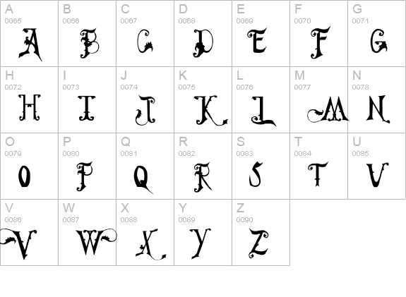 Fiddums Family uppercase A-Z preview
