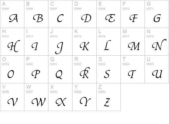 Fidelio MN  uppercase A-Z preview