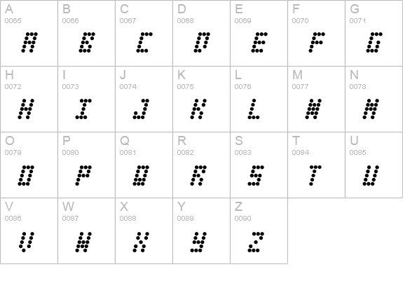 Fifteen Okay Slanted uppercase A-Z preview