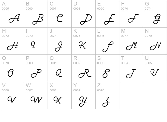 Fifties uppercase A-Z preview