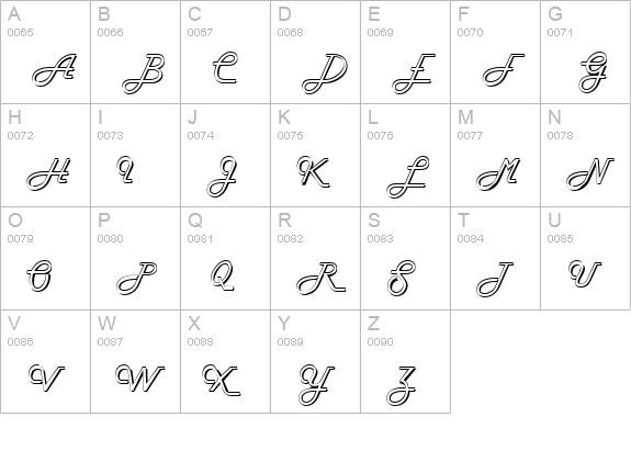 FiftiesHollow uppercase A-Z preview