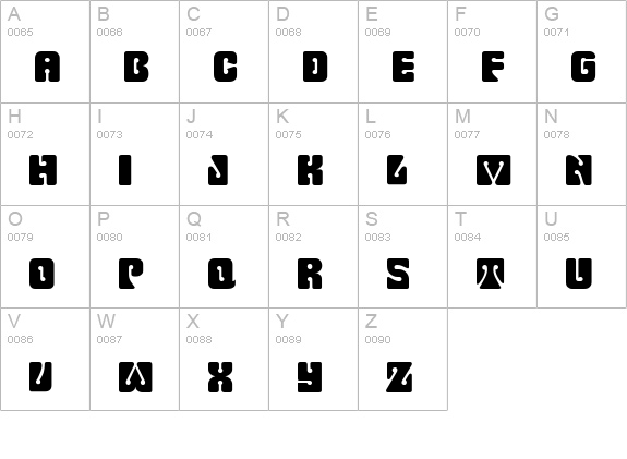 Fillmore Regular uppercase A-Z preview