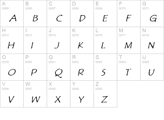 Film Cryptic uppercase A-Z preview