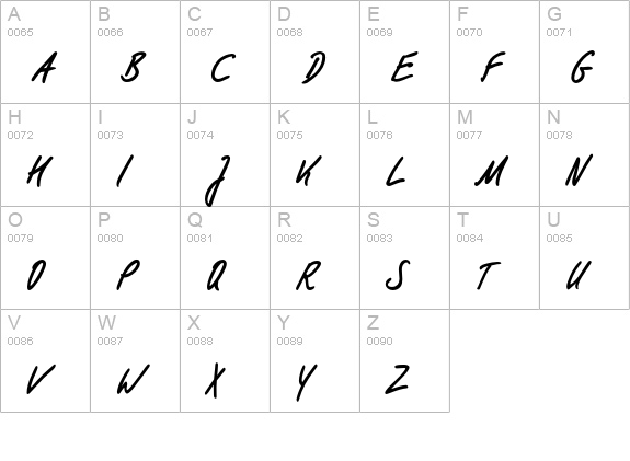 FilzerhandEF-Regular uppercase A-Z preview