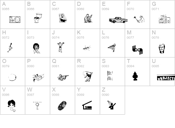 FinalDingbat1 uppercase A-Z preview