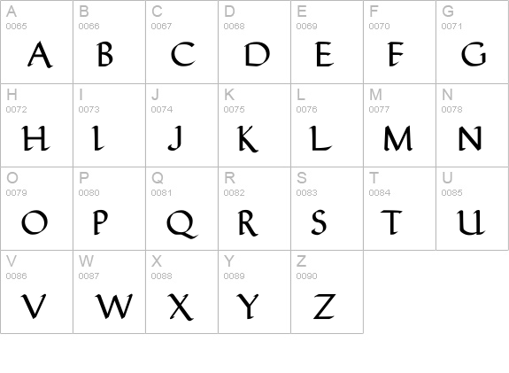 FinalRoman Medium uppercase A-Z preview