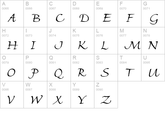 Fine Hand Plain uppercase A-Z preview