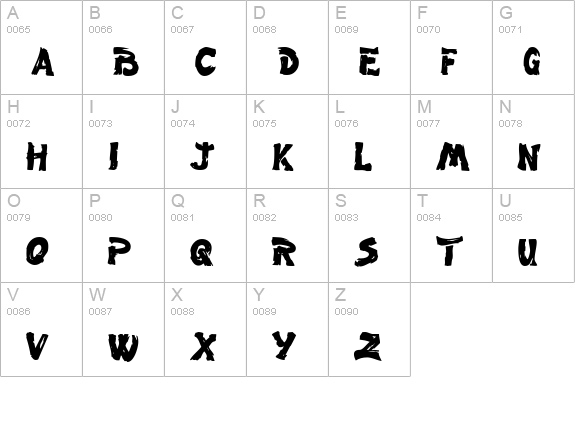 Fingerpaint Bold uppercase A-Z preview