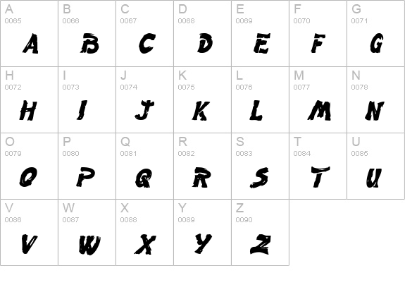 Fingerpaint Bold Italic uppercase A-Z preview