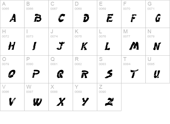 Fingerpaint Italic uppercase A-Z preview