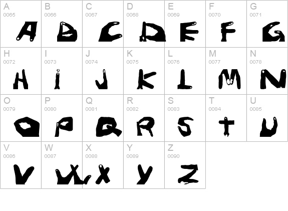 Fingers-Bold uppercase A-Z preview