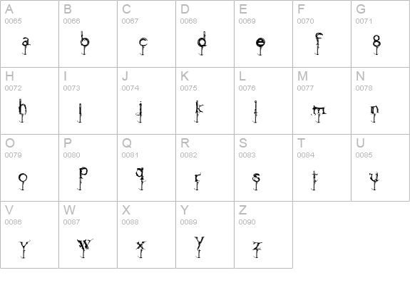 Finial-EatenA uppercase A-Z preview