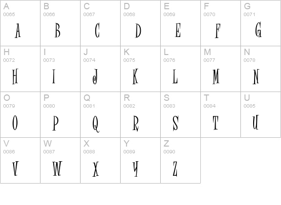 Fink Condensed uppercase A-Z preview