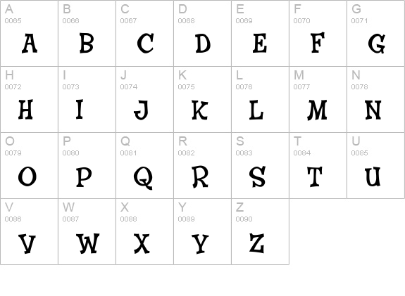 Fink Roman uppercase A-Z preview