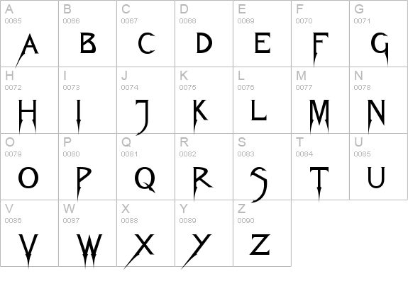 Fiolex Mephisto uppercase A-Z preview