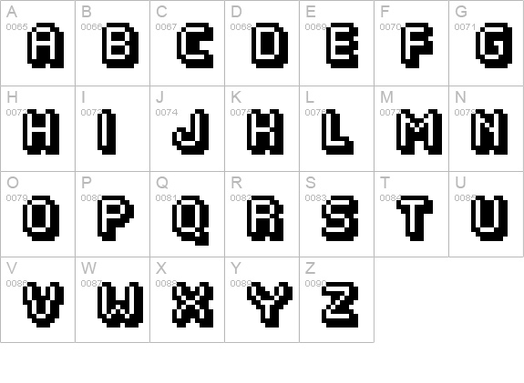 Fipps Regular uppercase A-Z preview