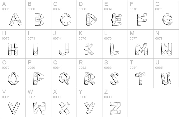 First Aid uppercase A-Z preview