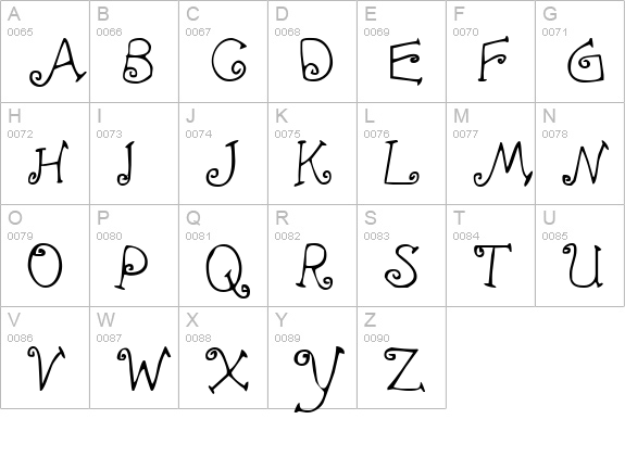 First Crush uppercase A-Z preview
