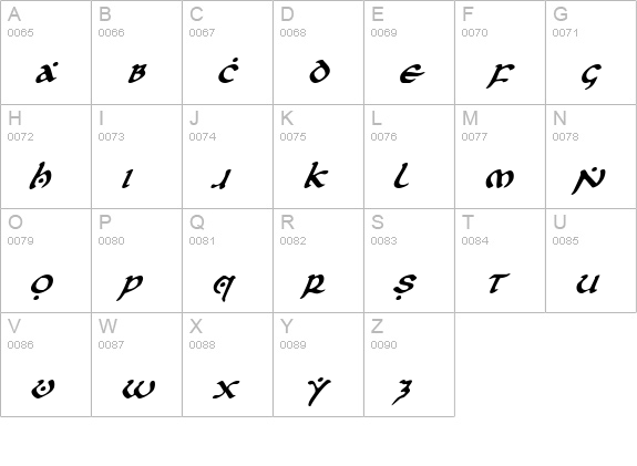 First Order Italic uppercase A-Z preview